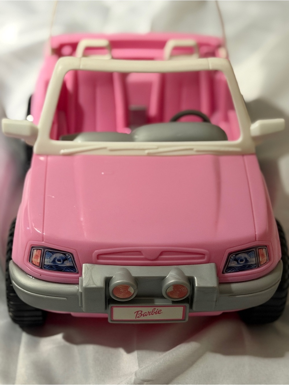 Barbie Bright Pink Convertible Jeep with White Trim